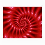 Glossy Red Spiral Fractal Small Glasses Cloth