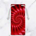 Glossy Red Spiral Fractal Jewelry Bag