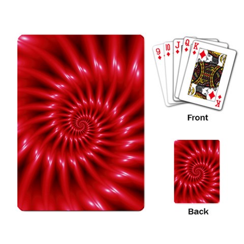 Glossy Red Spiral Fractal Playing Cards Single Design from ArtsNow.com Back