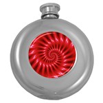 Glossy Red Spiral Fractal Hip Flask (5 oz)