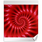 Glossy Red Spiral Fractal Canvas 8  x 10 