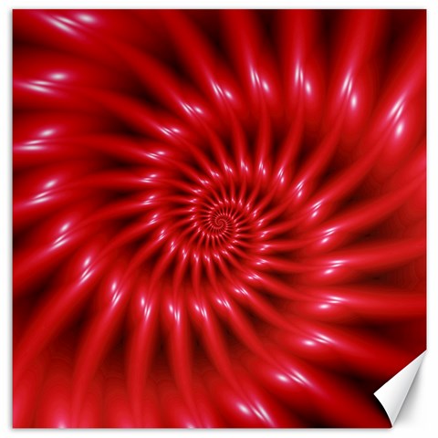 Glossy Red Spiral Fractal Canvas 12  x 12  from ArtsNow.com 11.4 x11.56  Canvas - 1