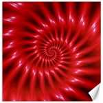 Glossy Red Spiral Fractal Canvas 12  x 12 