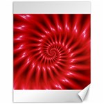 Glossy Red Spiral Fractal Canvas 12  x 16 