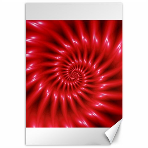 Glossy Red Spiral Fractal Canvas 12  x 18  from ArtsNow.com 11.88 x17.36  Canvas - 1