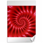 Glossy Red Spiral Fractal Canvas 12  x 18 