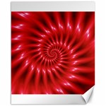 Glossy Red Spiral Fractal Canvas 16  x 20 