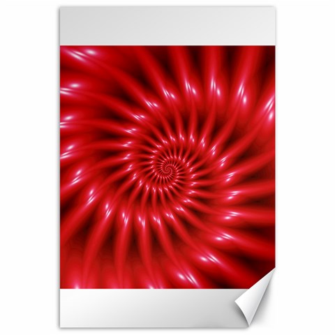 Glossy Red Spiral Fractal Canvas 24  x 36  from ArtsNow.com 23.35 x34.74  Canvas - 1