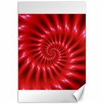 Glossy Red Spiral Fractal Canvas 24  x 36 