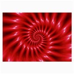 Glossy Red Spiral Fractal Large Glasses Cloth