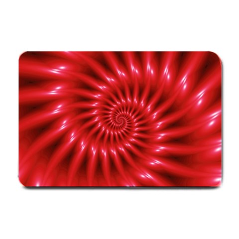 Glossy Red Spiral Fractal Small Doormat from ArtsNow.com 24 x16  Door Mat