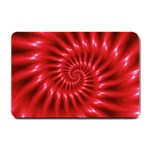 Glossy Red Spiral Fractal Small Doormat