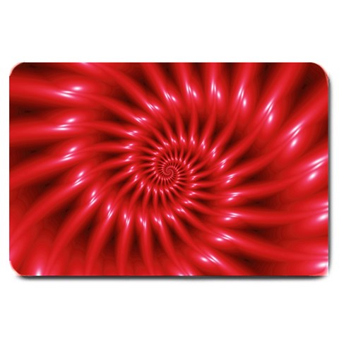 Glossy Red Spiral Fractal Large Doormat from ArtsNow.com 30 x20  Door Mat