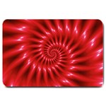 Glossy Red Spiral Fractal Large Doormat