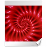 Glossy Red Spiral Fractal Canvas 11  x 14 