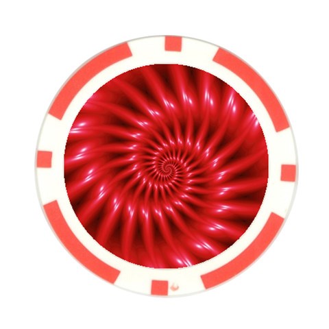 Glossy Red Spiral Fractal Poker Chip Card Guard from ArtsNow.com Front