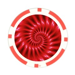 Glossy Red Spiral Fractal Poker Chip Card Guard from ArtsNow.com Front