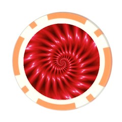 Glossy Red Spiral Fractal Poker Chip Card Guard from ArtsNow.com Front