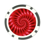 Glossy Red Spiral Fractal Poker Chip Card Guard