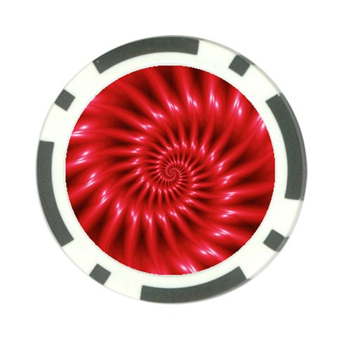 Glossy Red Spiral Fractal Poker Chip Card Guard from ArtsNow.com Back