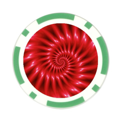 Glossy Red Spiral Fractal Poker Chip Card Guard from ArtsNow.com Back