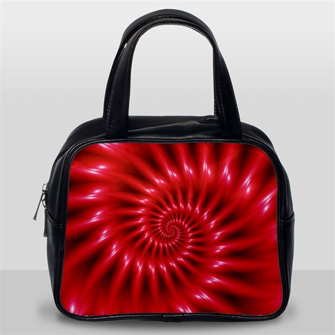 Glossy Red Spiral Fractal Classic Handbag (One Side) from ArtsNow.com Front