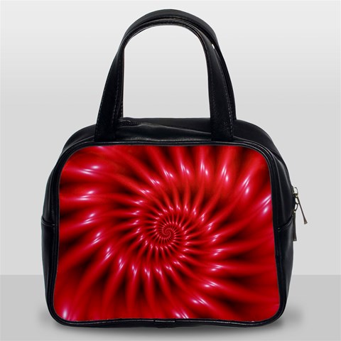 Glossy Red Spiral Fractal Classic Handbag (Two Sides) from ArtsNow.com Front