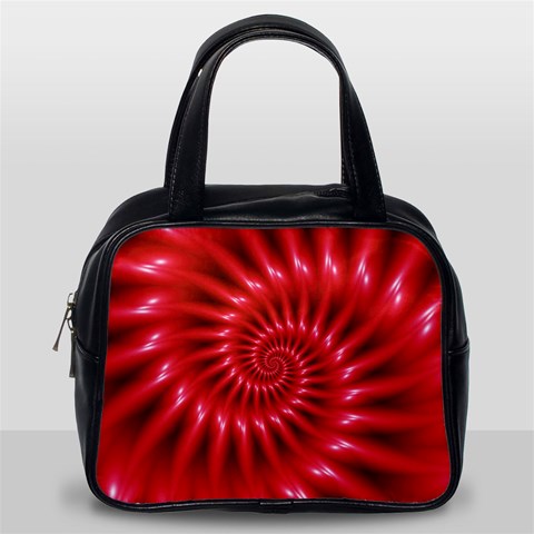 Glossy Red Spiral Fractal Classic Handbag (Two Sides) from ArtsNow.com Back