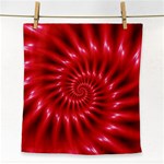 Glossy Red Spiral Fractal Face Towel