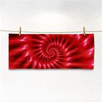 Glossy Red Spiral Fractal Hand Towel