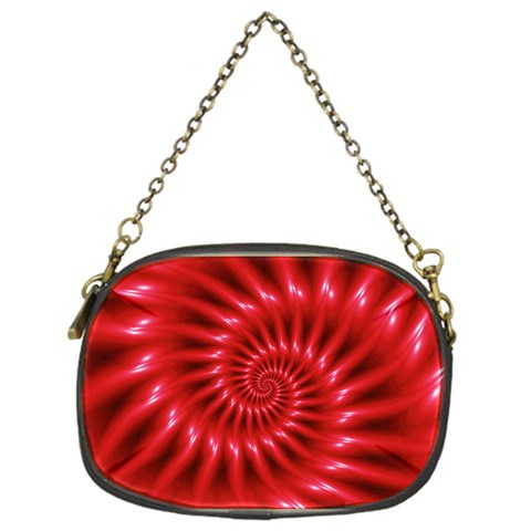 Glossy Red Spiral Fractal Chain Purse (One Side) from ArtsNow.com Front