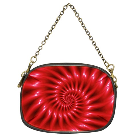 Glossy Red Spiral Fractal Chain Purse (Two Sides) from ArtsNow.com Back