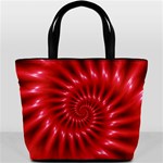 Glossy Red Spiral Fractal Bucket Bag