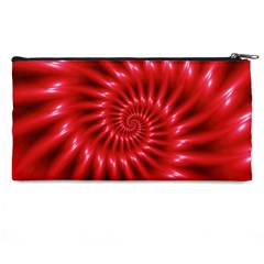 Glossy Red Spiral Fractal Pencil Case from ArtsNow.com Back