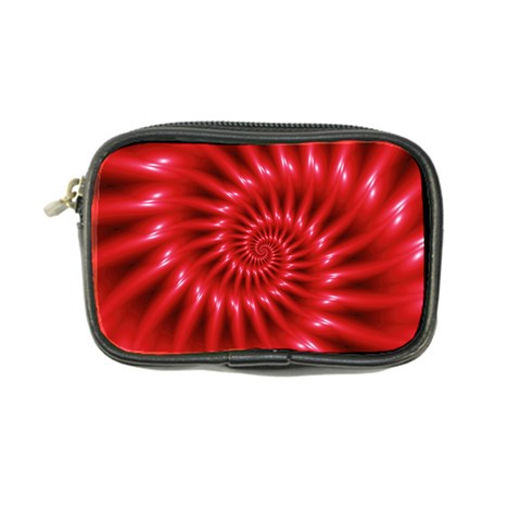 Glossy Red Spiral Fractal Coin Purse from ArtsNow.com Front