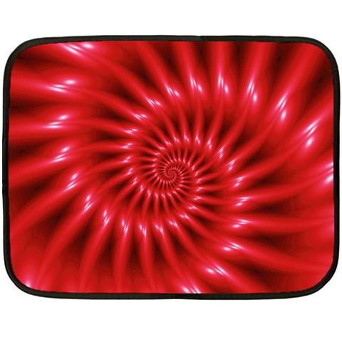 Glossy Red Spiral Fractal Double Sided Fleece Blanket (Mini) from ArtsNow.com 35 x27  Blanket Front