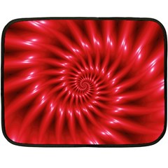 Glossy Red Spiral Fractal Double Sided Fleece Blanket (Mini) from ArtsNow.com 35 x27  Blanket Front