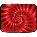 Glossy Red Spiral Fractal Double Sided Fleece Blanket (Mini)