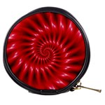 Glossy Red Spiral Fractal Mini Makeup Bag