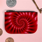 Glossy Red Spiral Fractal Mini Coin Purse