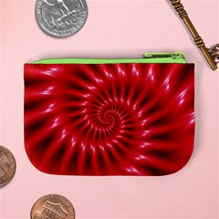 Glossy Red Spiral Fractal Mini Coin Purse from ArtsNow.com Back