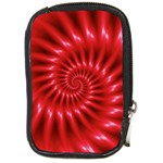 Glossy Red Spiral Fractal Compact Camera Leather Case