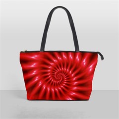 Glossy Red Spiral Fractal Classic Shoulder Handbag from ArtsNow.com Front