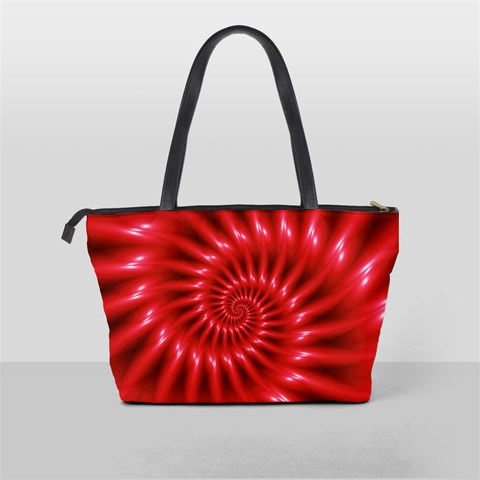 Glossy Red Spiral Fractal Classic Shoulder Handbag from ArtsNow.com Back