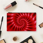 Glossy Red Spiral Fractal Cosmetic Bag (Medium)