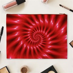 Glossy Red Spiral Fractal Cosmetic Bag (XL) from ArtsNow.com Back