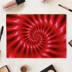 Glossy Red Spiral Fractal Cosmetic Bag (XL) from ArtsNow.com Back