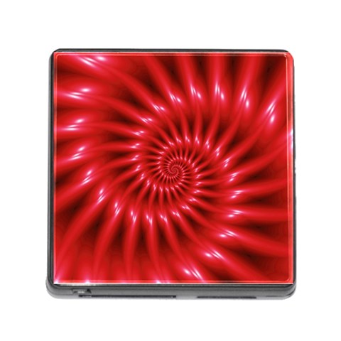 Glossy Red Spiral Fractal Memory Card Reader (Square) from ArtsNow.com Front