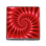 Glossy Red Spiral Fractal Memory Card Reader (Square)