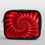 Glossy Red Spiral Fractal Mini Toiletries Bag (One Side)